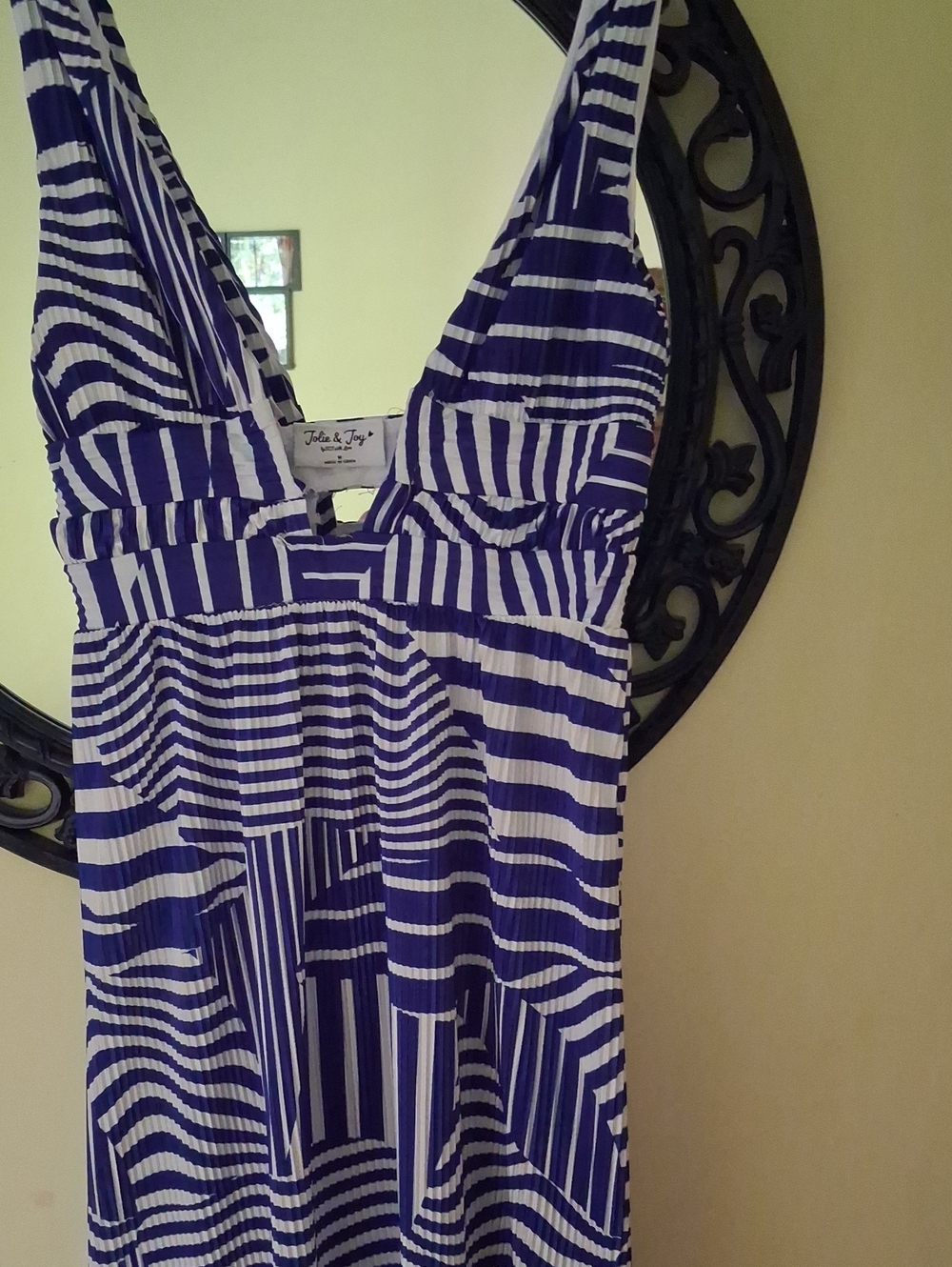 Tulle & Toy Blue & White Striped Maxi Dress